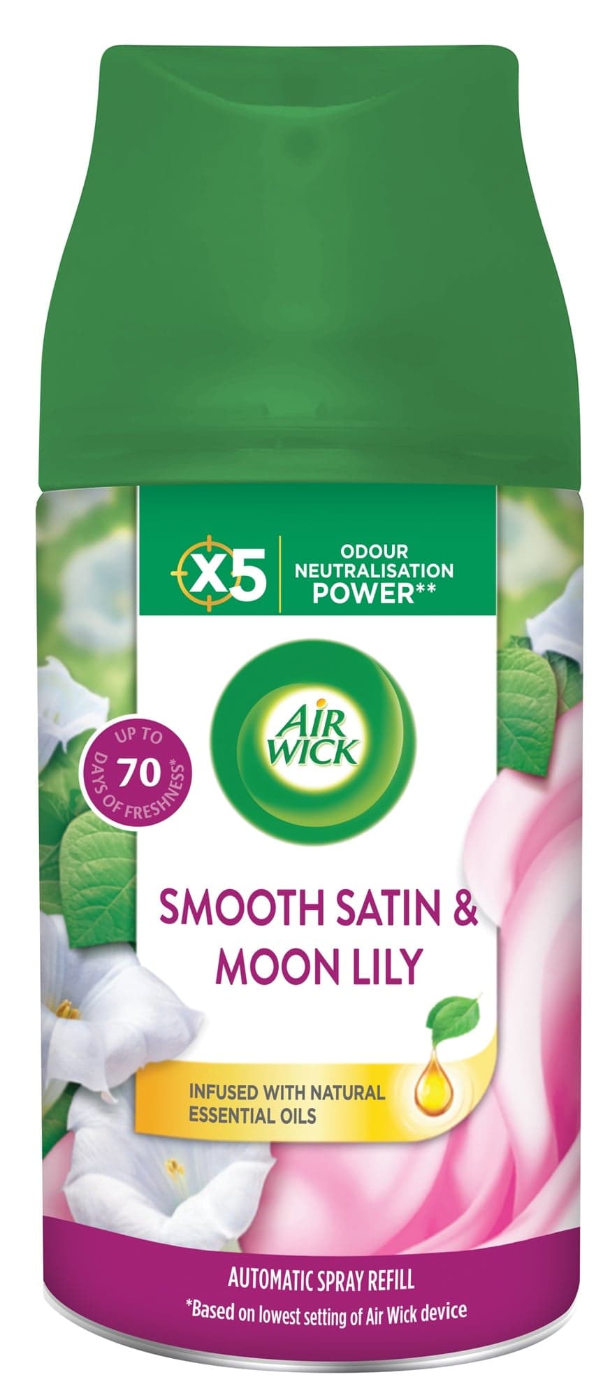 Air Wick Freshmatic automatický osvěžovač vzduchu jemný satén a měsíční lilie, náplň