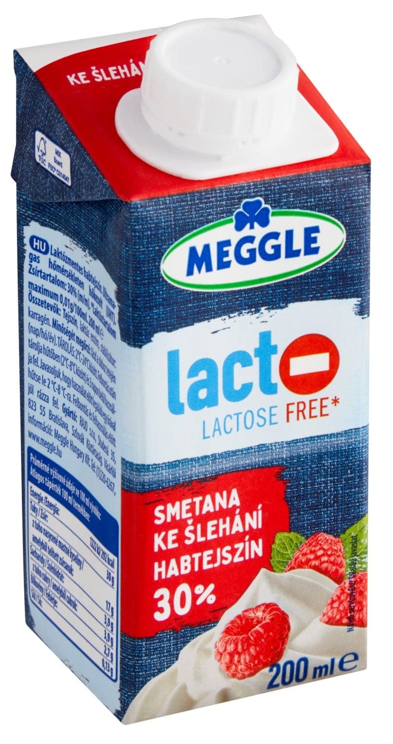 Meggle Bezlaktózová smetana ke šlehání 30%