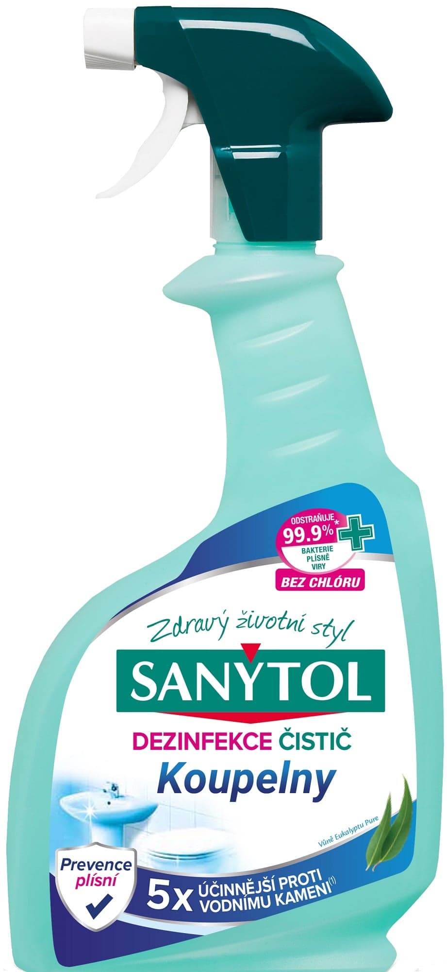 Sanytol Dezinfekce proti vodnímu kameni do koupelny s vůní eukalyptu ve spreji