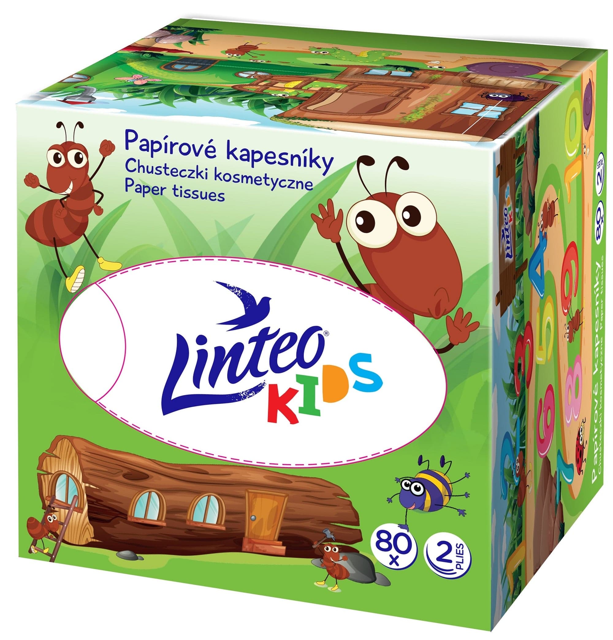 Linteo Kids Papírové kapesníky s dětským motivem 2vrstvé box
