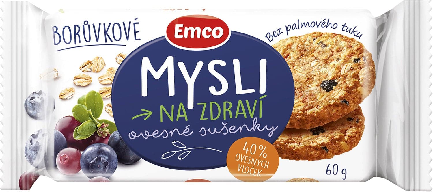 Emco Mysli na zdraví Ovesné sušenky borůvkové