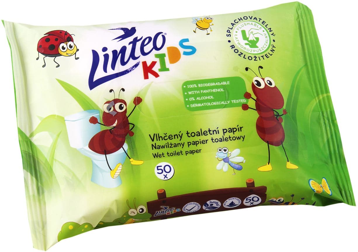 Linteo Kids Vlhčený toaletní papír 1vrstvý