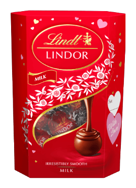 Lindt Bonboniéra LINDOR pralinky Mléčná čokoláda Valentýnská edice