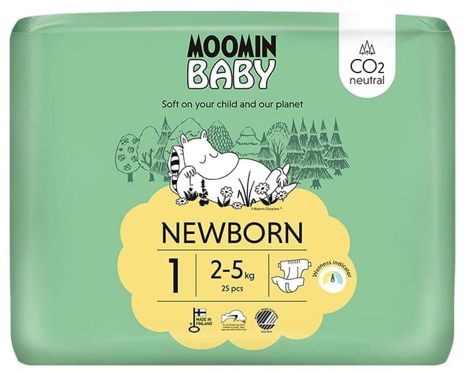 Moomin Baby EKO Jednorázové plenky newborn 1 (2–5 kg)