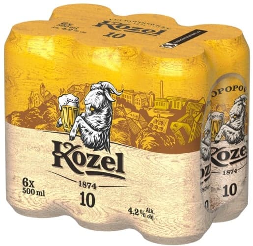Velkopopovický Kozel Světlý 6×0,5 l plech