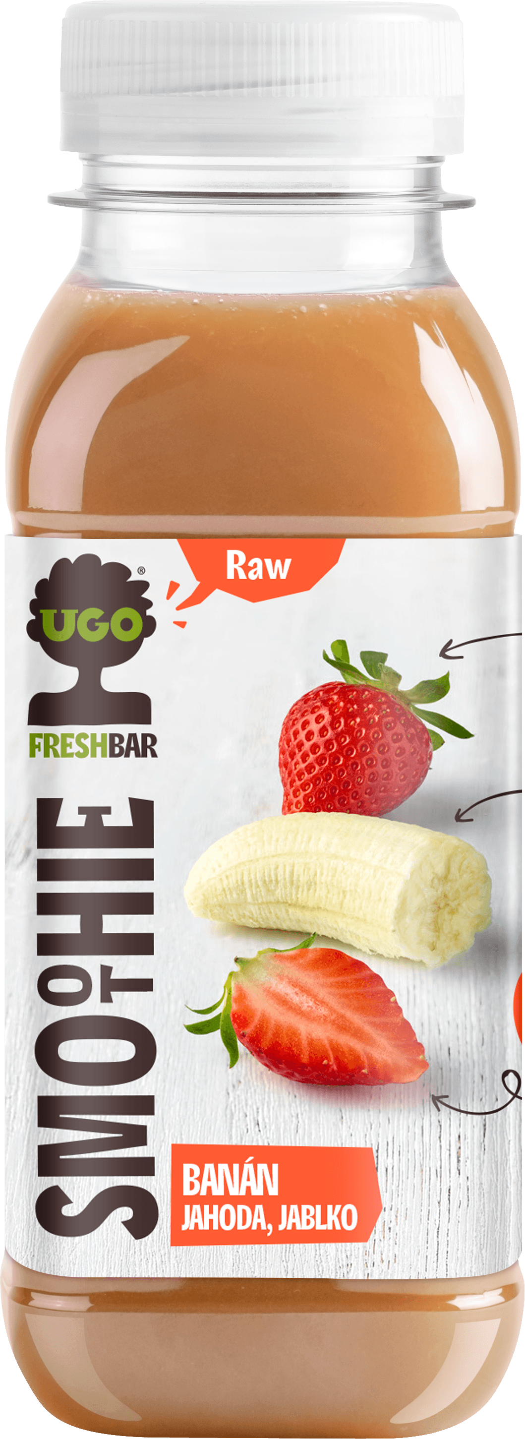 UGO RAW Smoothie banán, jahoda a jablko