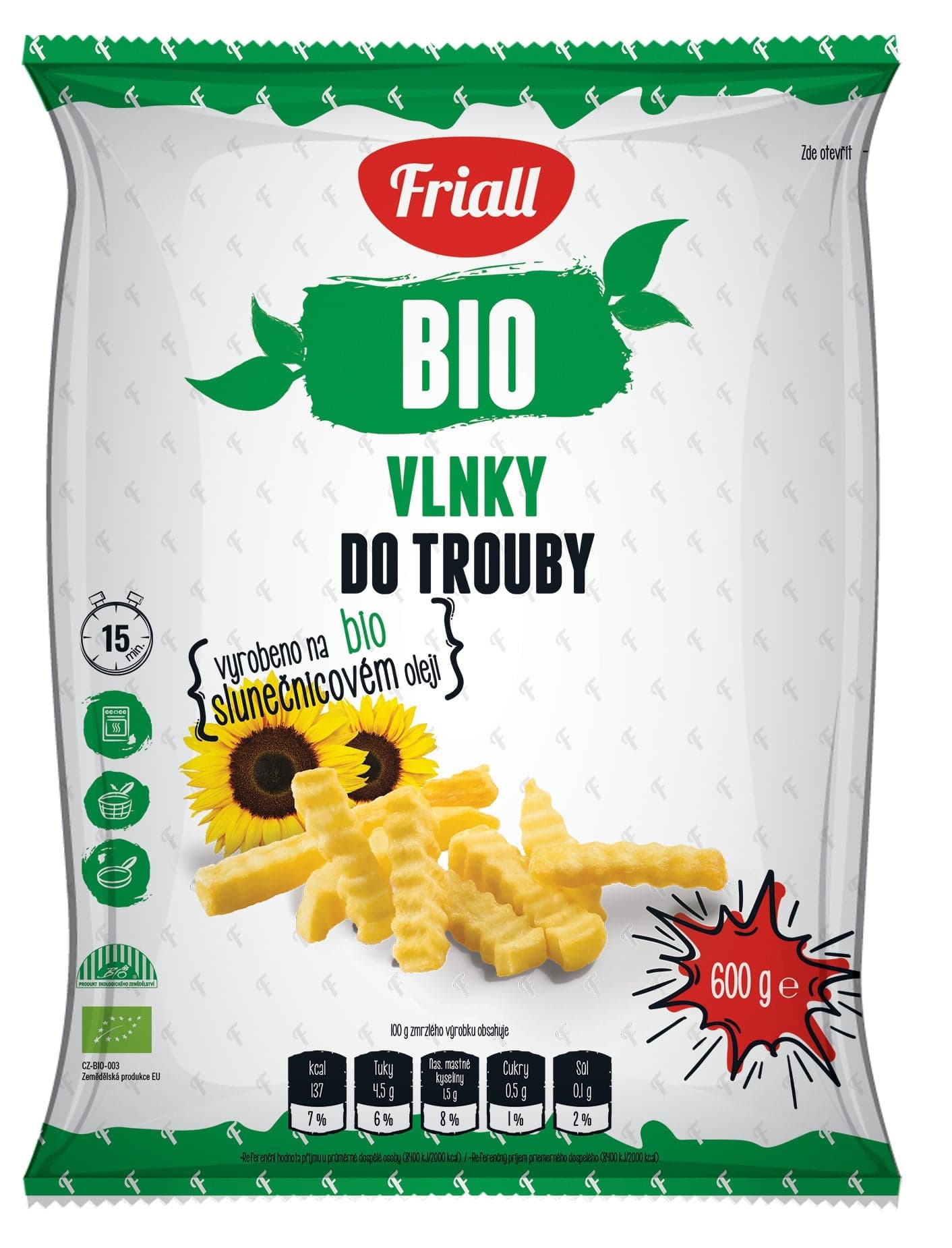 Friall BIO Bramborové vlnky do trouby
