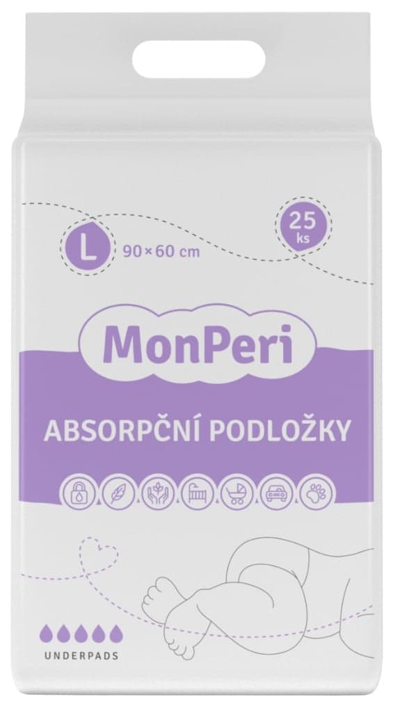 MonPeri EKO Jednorázové absorpční podložky 90 × 60 cm