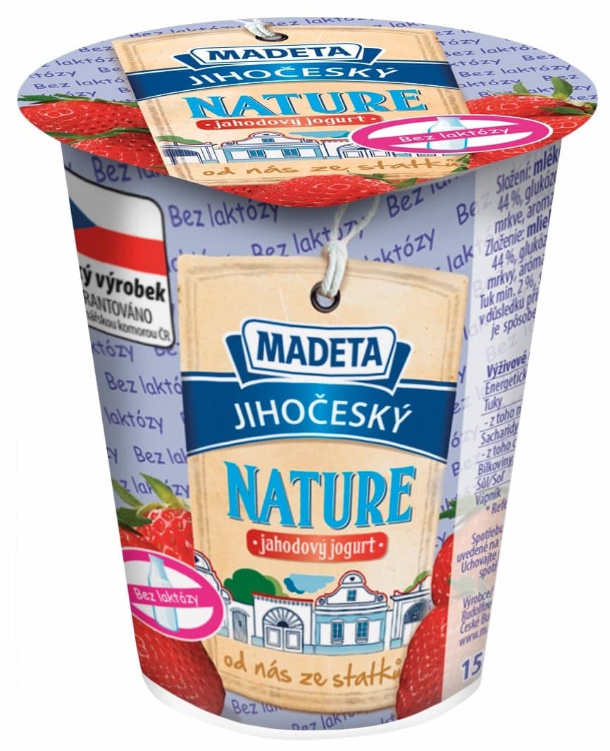 Madeta Jihočeský Nature jahodový jogurt bez laktózy