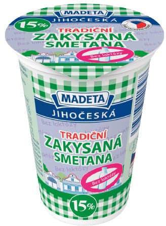 Madeta Jihočeská zakysaná smetana 15% bezlaktózová