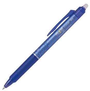 Pilot FriXion Clicker 05, modrý gelový gumovací roller, šířka stopy 0,25 mm, šířka hrotu 0,5 mm 1 ks