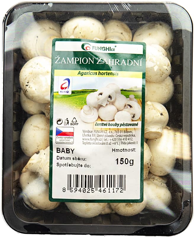 Žampiony bílé Baby, vanička