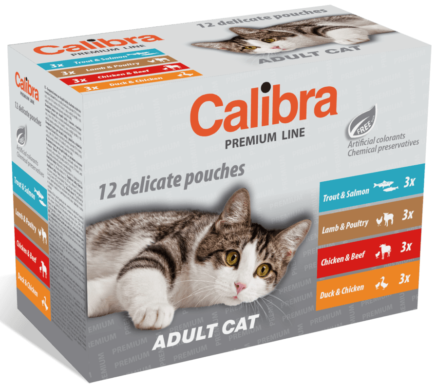 Calibra Cat adult kapsičky pro dospělé kočky multipack 12×100 g