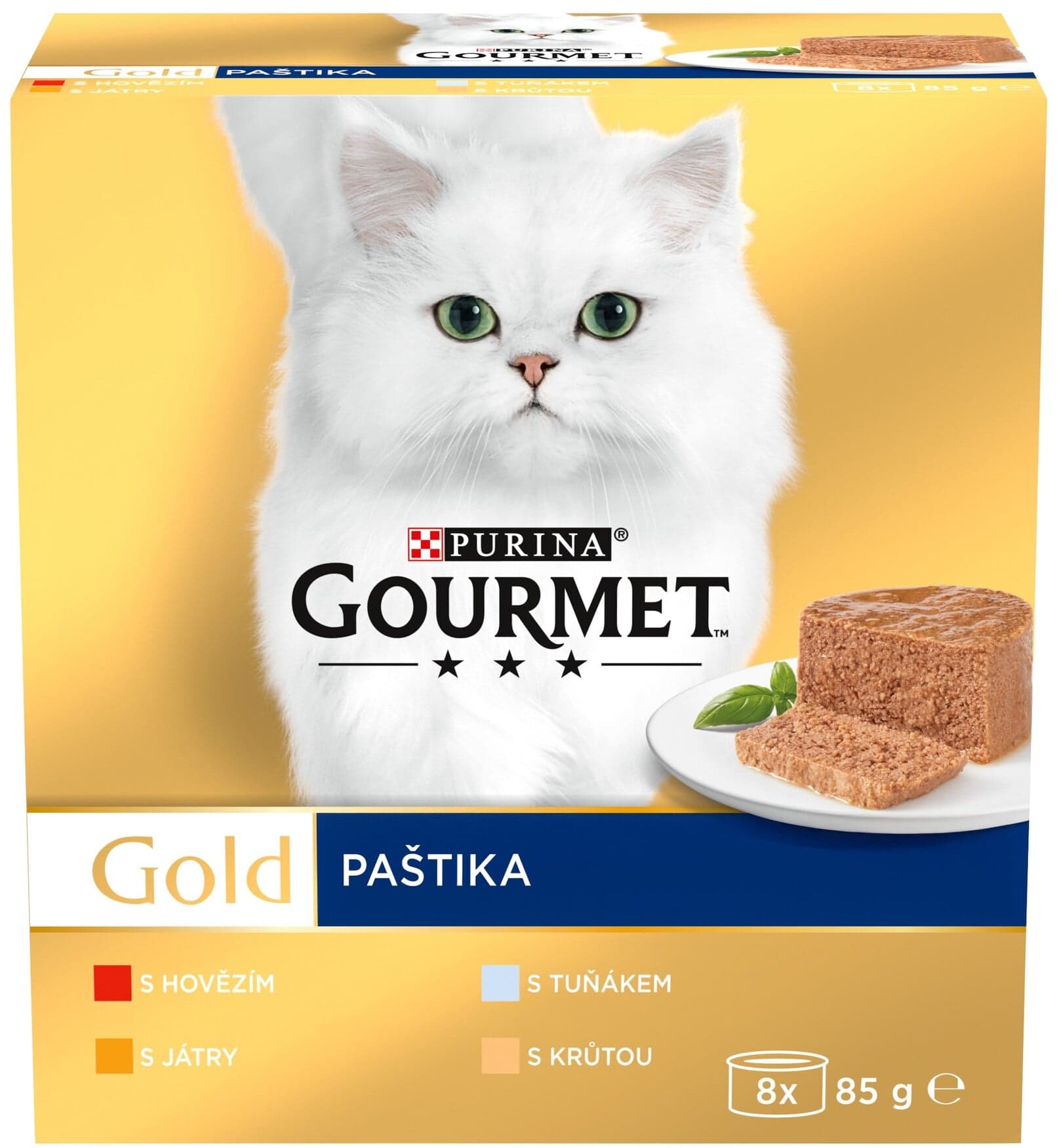 Gourmet Gold konzervy pro kočky tuňák, játra, krůta, hovězí paštika 8×85 g