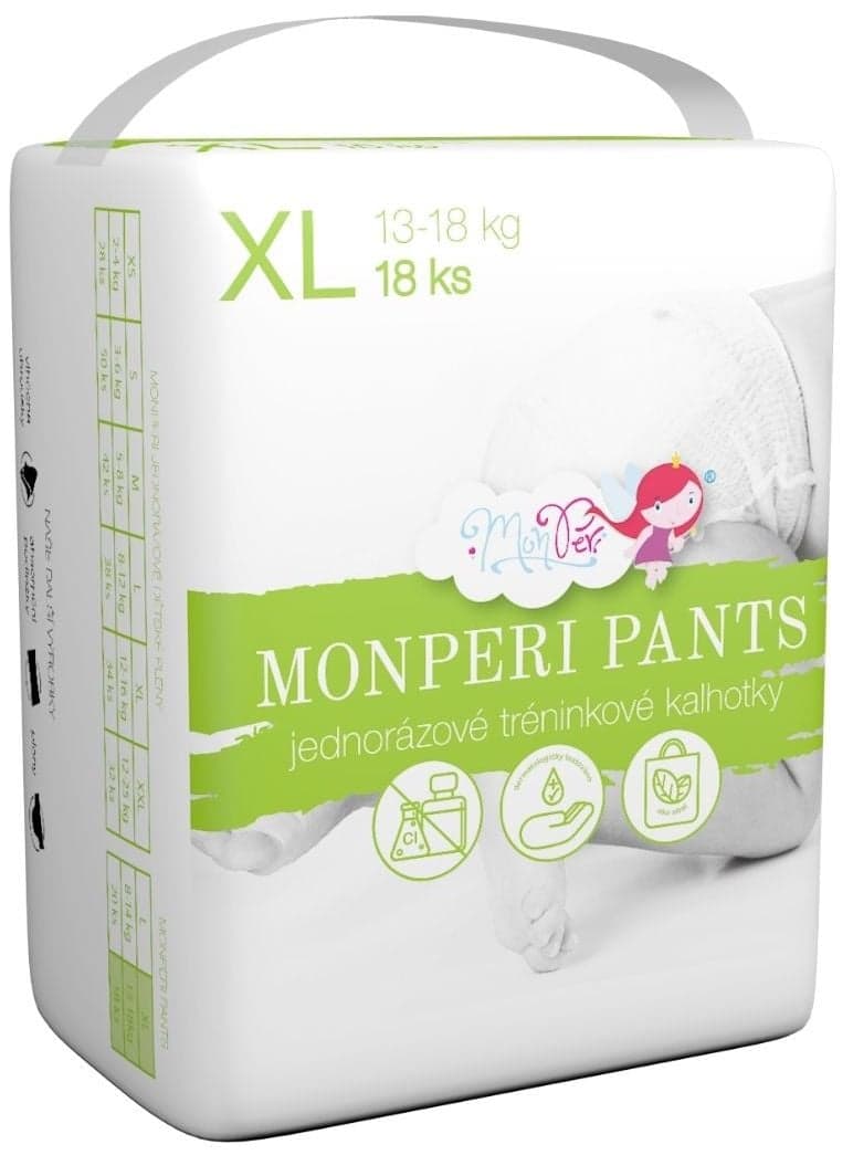 MonPeri EKO Jednorázové plenkové kalhotky XL (13–18 kg)