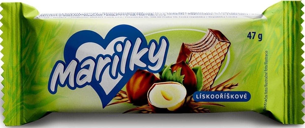 Marila Marilky lískooříškové oplatky obvodově máčené