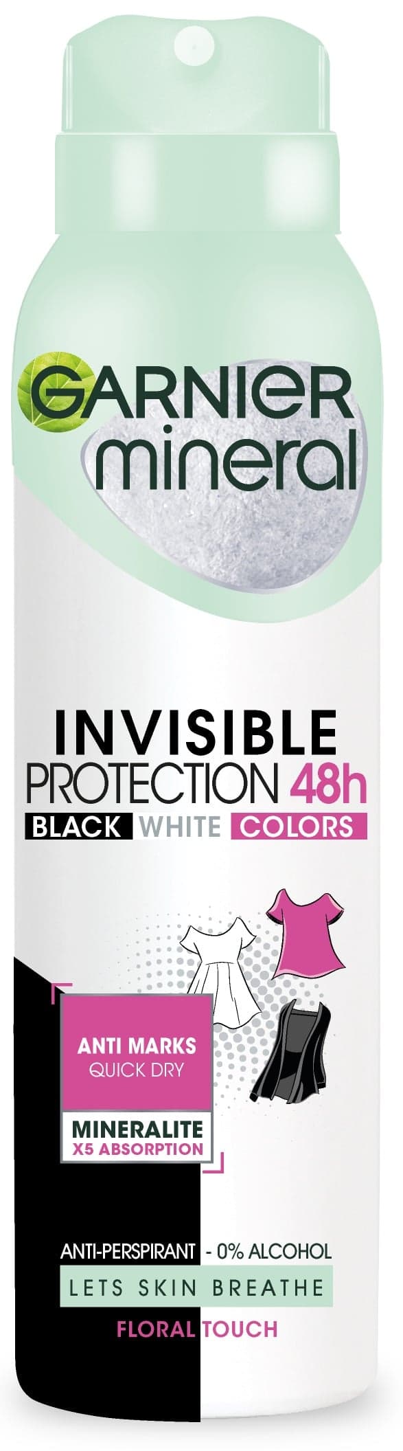 Garnier Mineral Invisible Black White Colors Spray Minerální deodorant