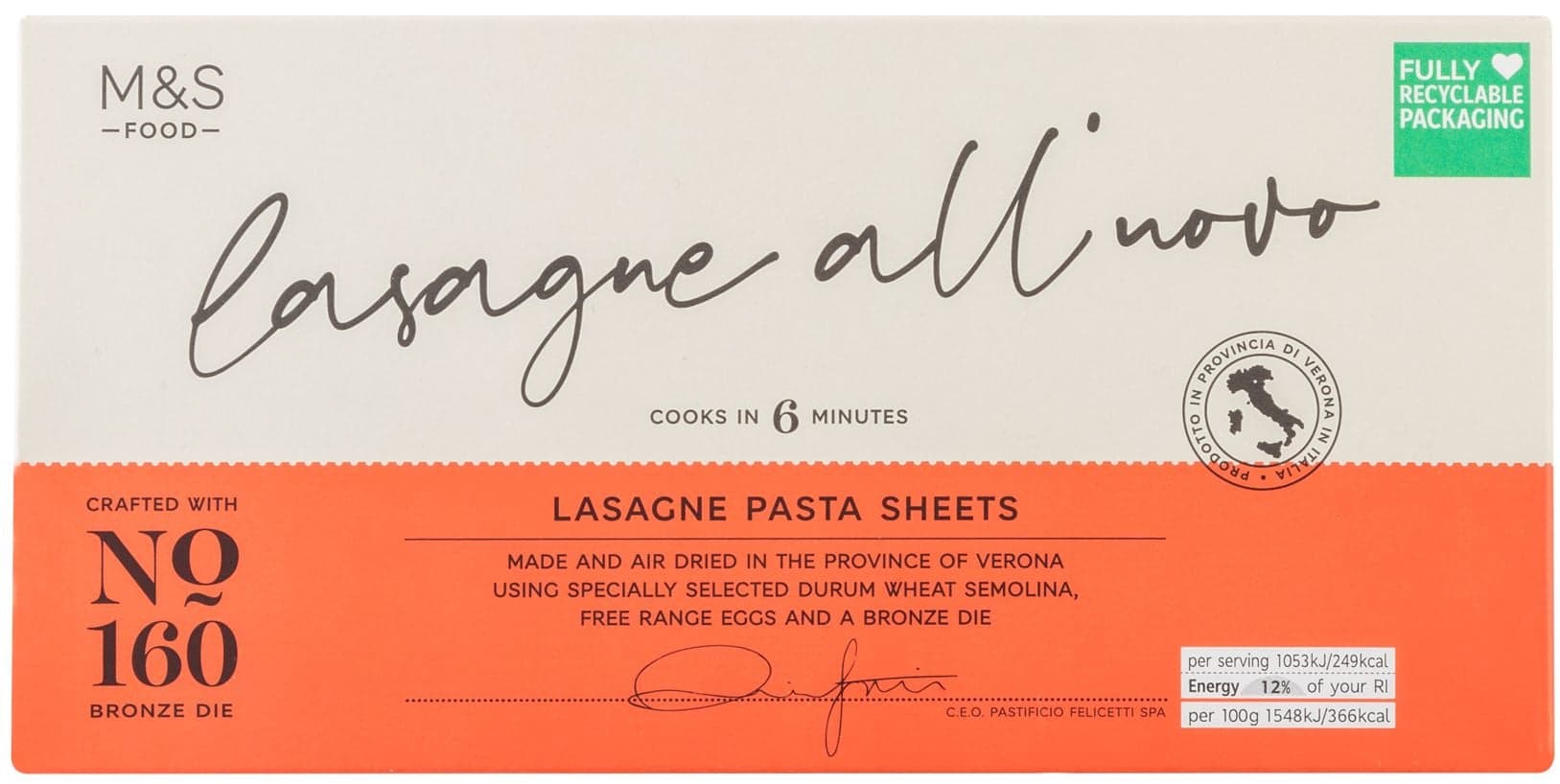 Marks & Spencer Lasagne vaječné těstoviny