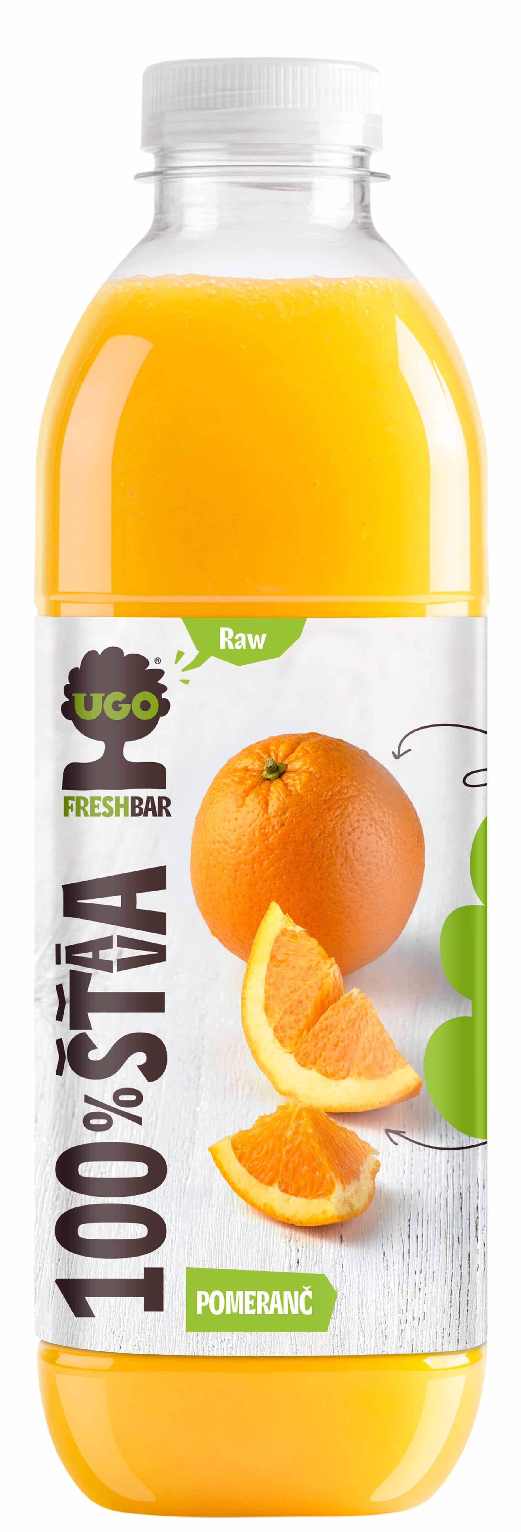 UGO RAW 100% pomeranč 0,75 l