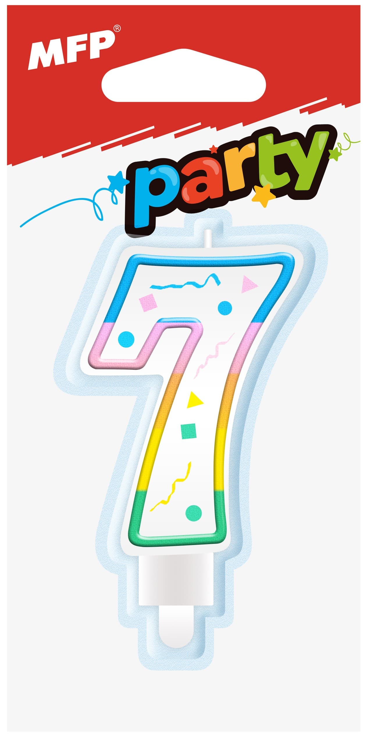 Dortová svíčka č. 7 duhová 1 ks