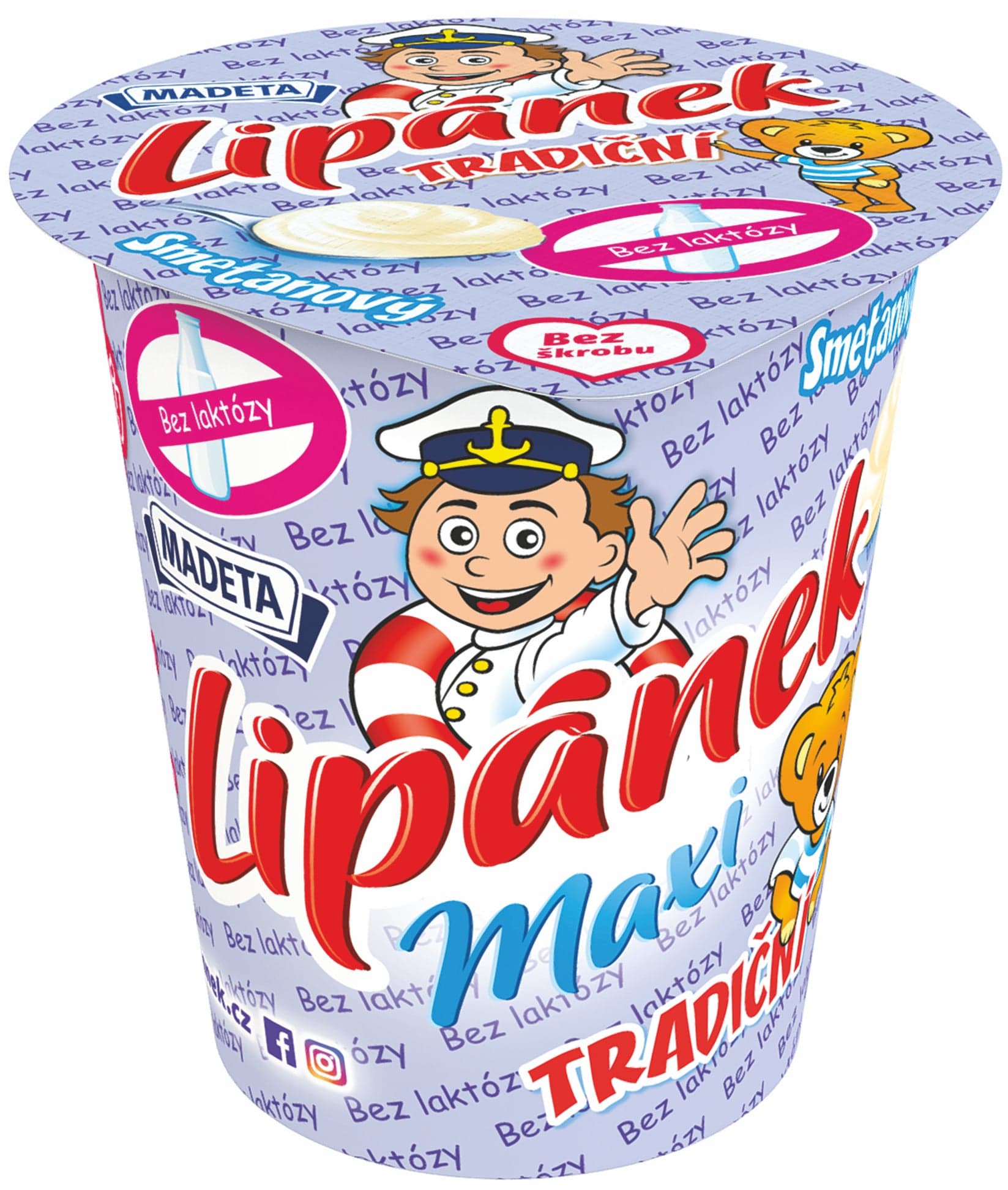 Madeta Lipánek smetanový s nízkým obsahem laktózy < 0,01% 130 g