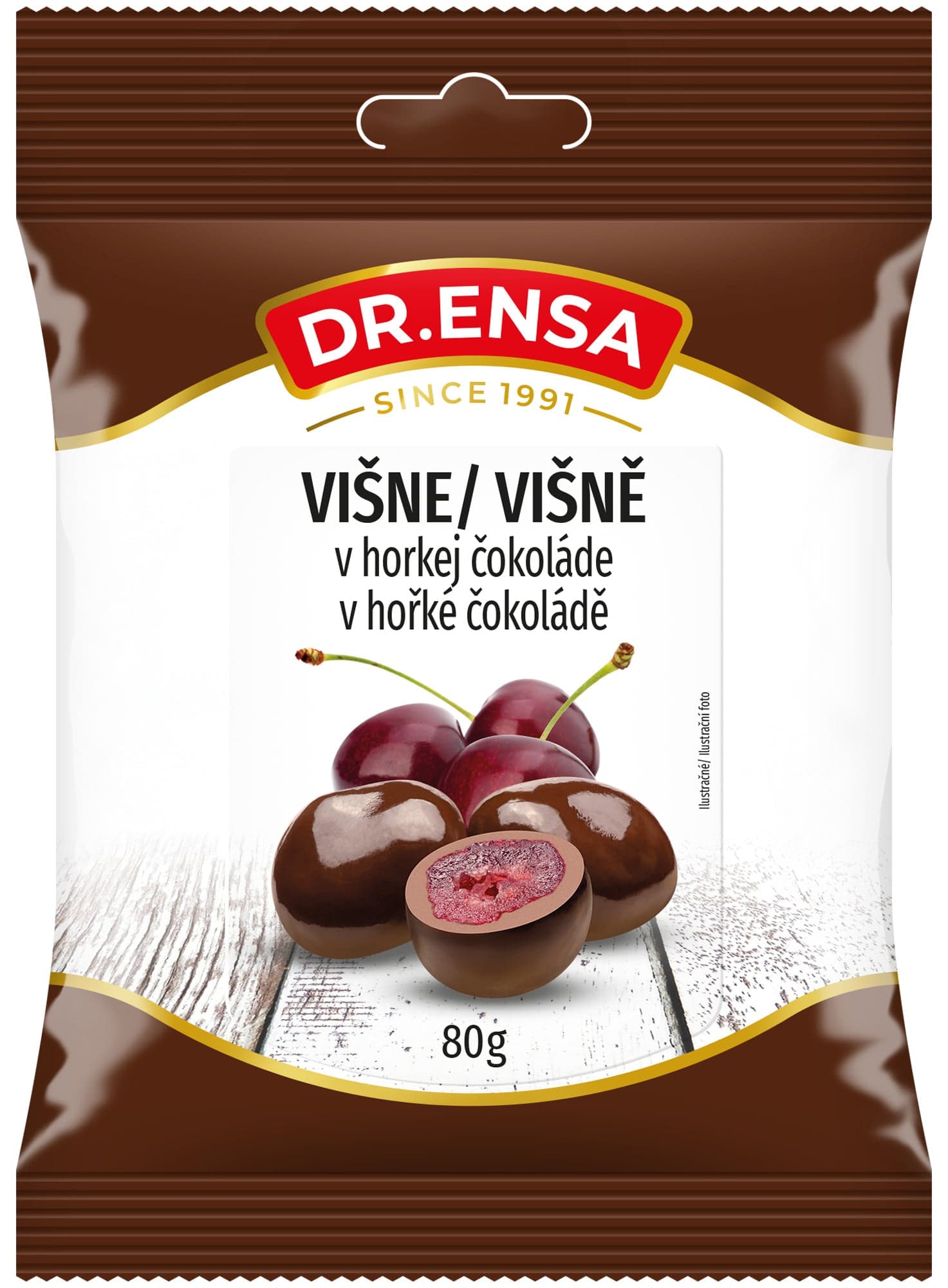 Dr.Ensa Višně v hořké čokoládě 80 g