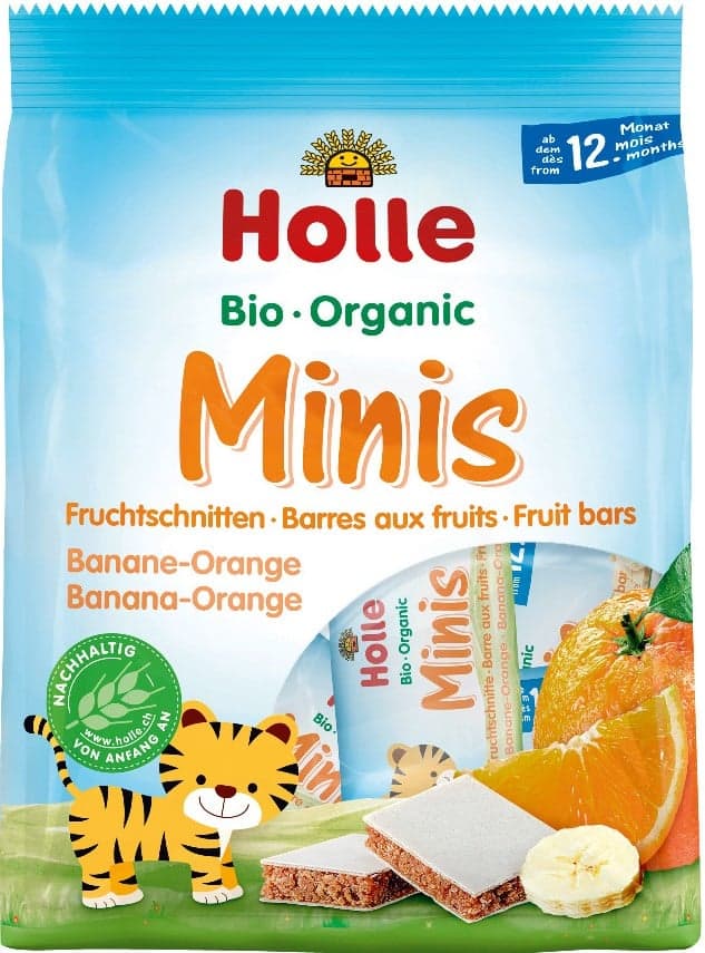 Holle BIO Organické minis banánové s pomerančem 8×12,5 g 100 g
