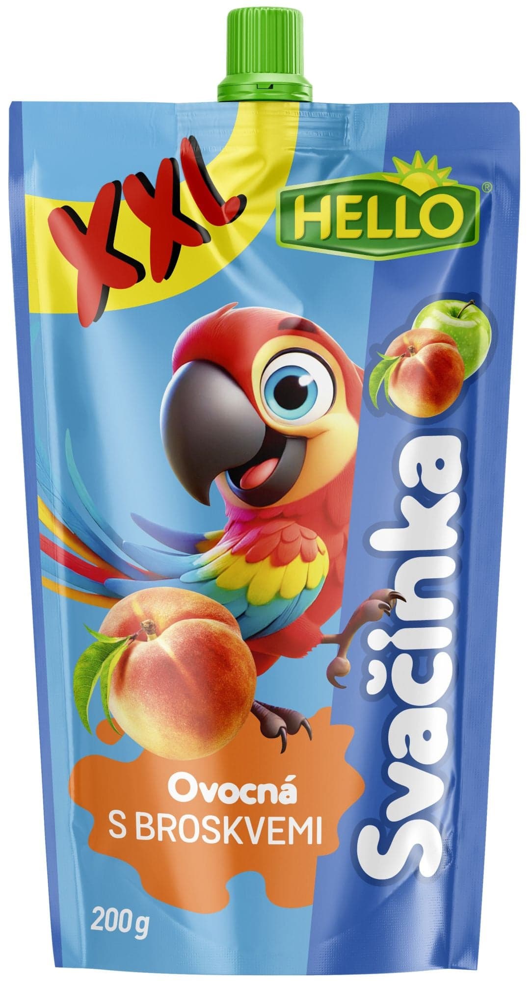 Hello Ovocná svačinka XXL s broskvemi kapsička 200 g