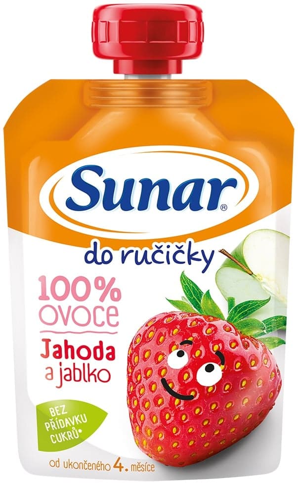 Sunar Do Ručičky Ovocná kapsička jahoda a jablko od 4. měsíce