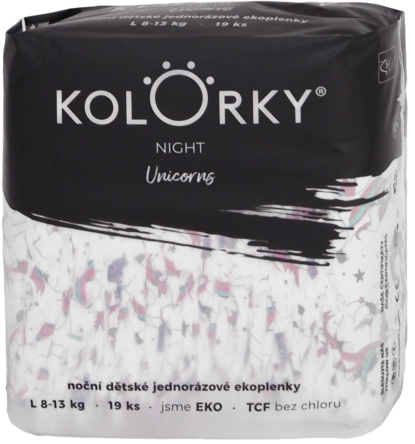 Kolorky EKO Noční jednorázové plenky night L (8–13 kg) 19 ks