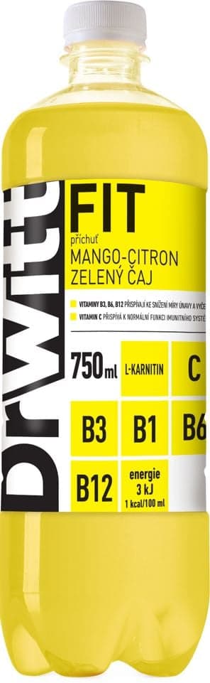 DrWitt Fit - mango, citron a zelený čaj 0,75 l