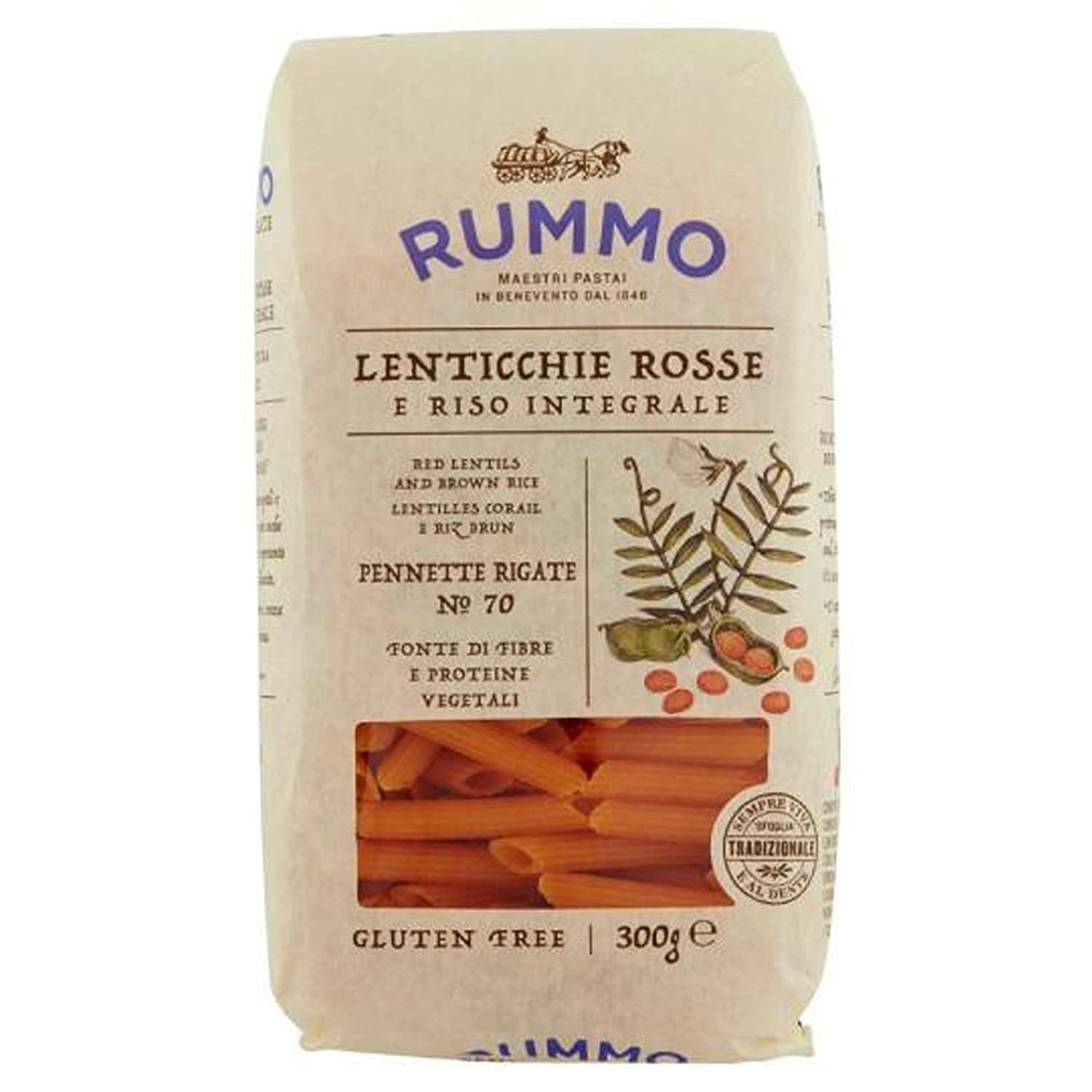 RUMMO Pennette Rigate z červené čočky