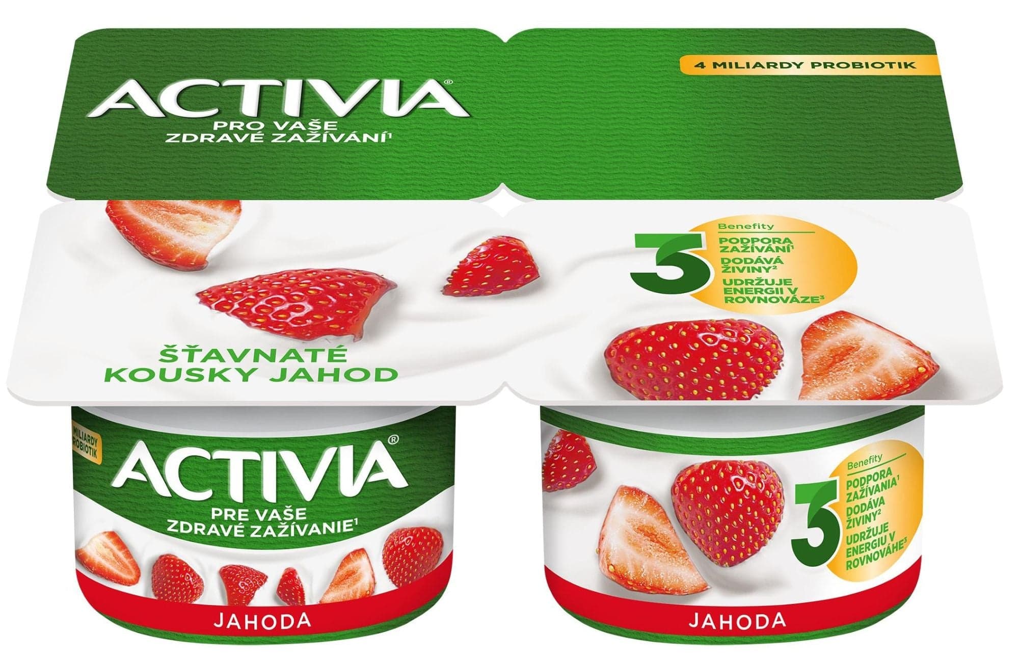 Activia Probiotický jogurt jahoda 4×120 g