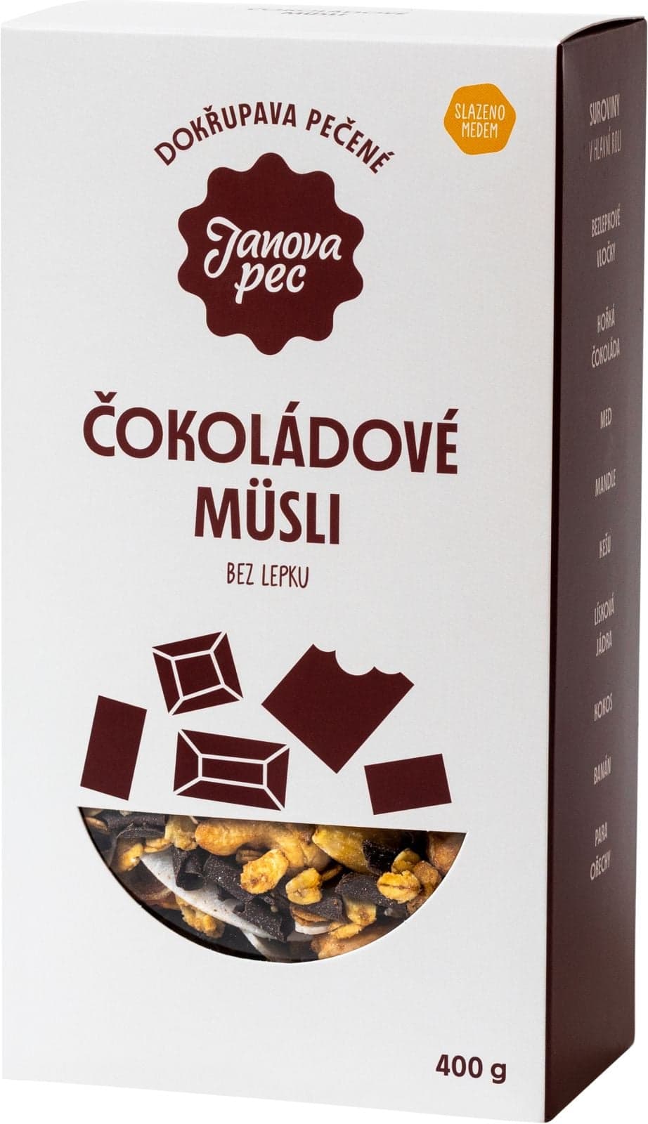 Janova pec Pečené müsli čokoládové bez lepku