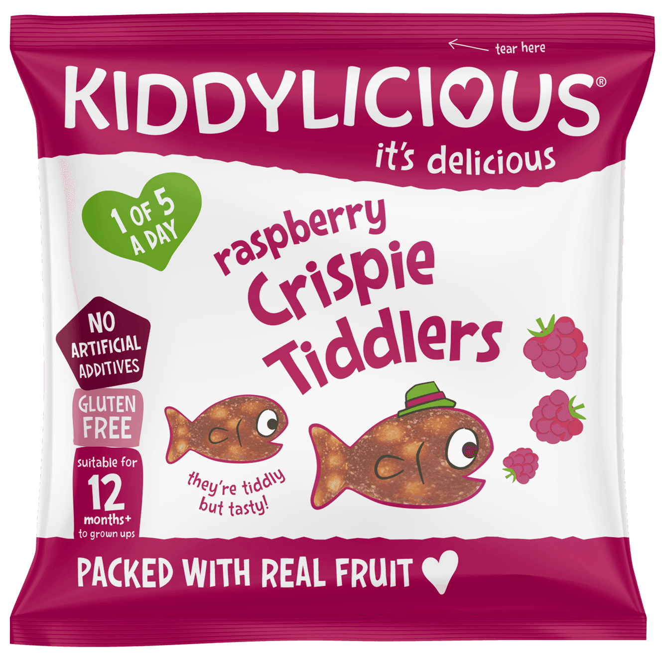 Kiddylicious Křupavé rybičky malinové 12 g