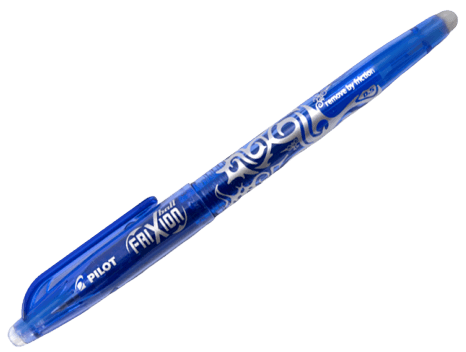 Pilot FriXion Ball F, modrý gelový gumovací roller, šířka stopy 0,25 mm, šířka hrotu 0,5 mm