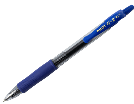 Pilot G-2 07, modrý gelový roller, šířka stopy 0,32mm, šířka hrotu 0,7mm