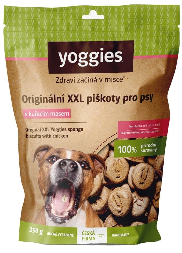 Yoggies Originální XXL piškoty pro psy s kuřecím masem 250 g