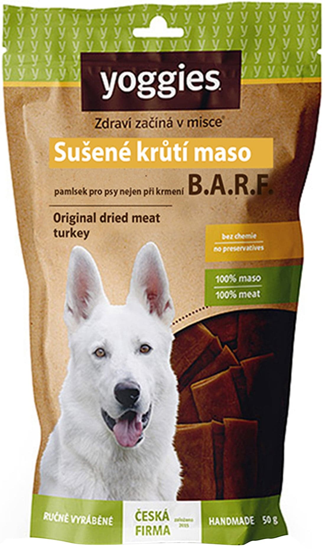 Yoggies B.A.R.F. Sušené krůtí maso pro psy