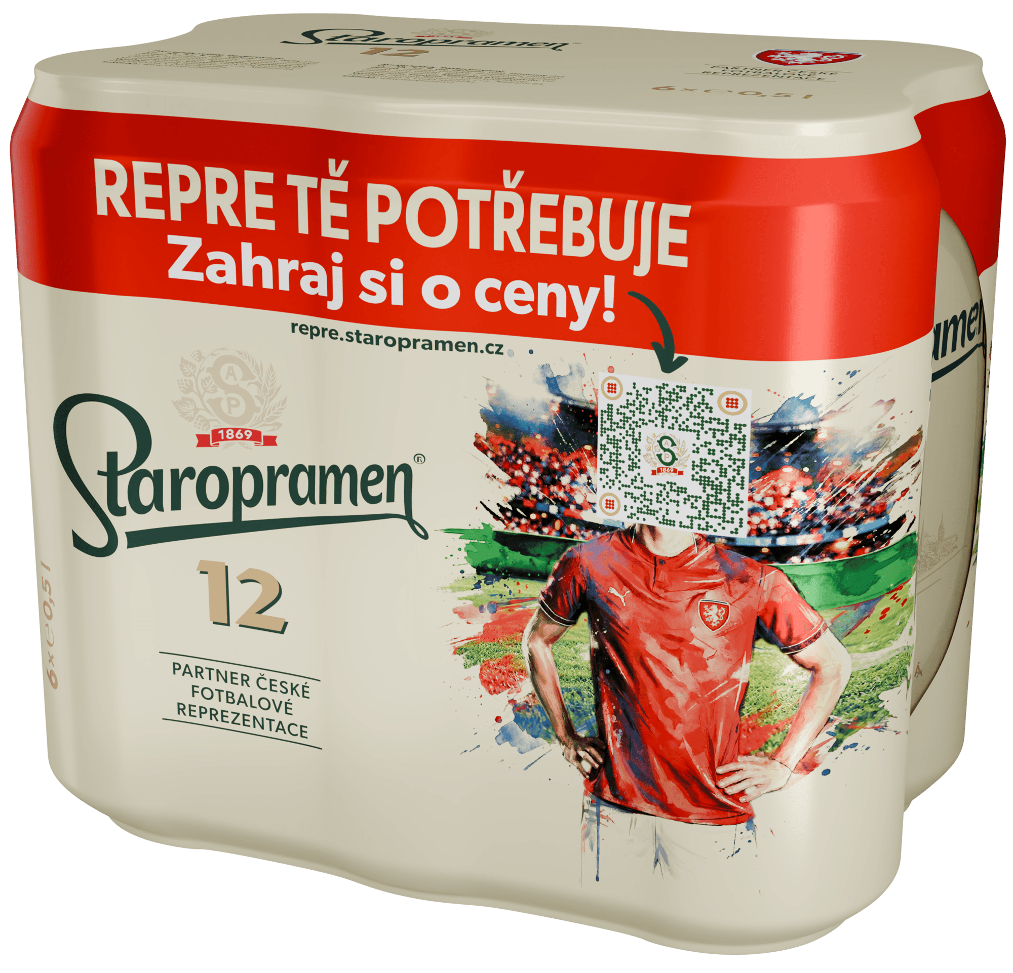 Staropramen 12 Pivo ležák světlý 6×0,5 l plech