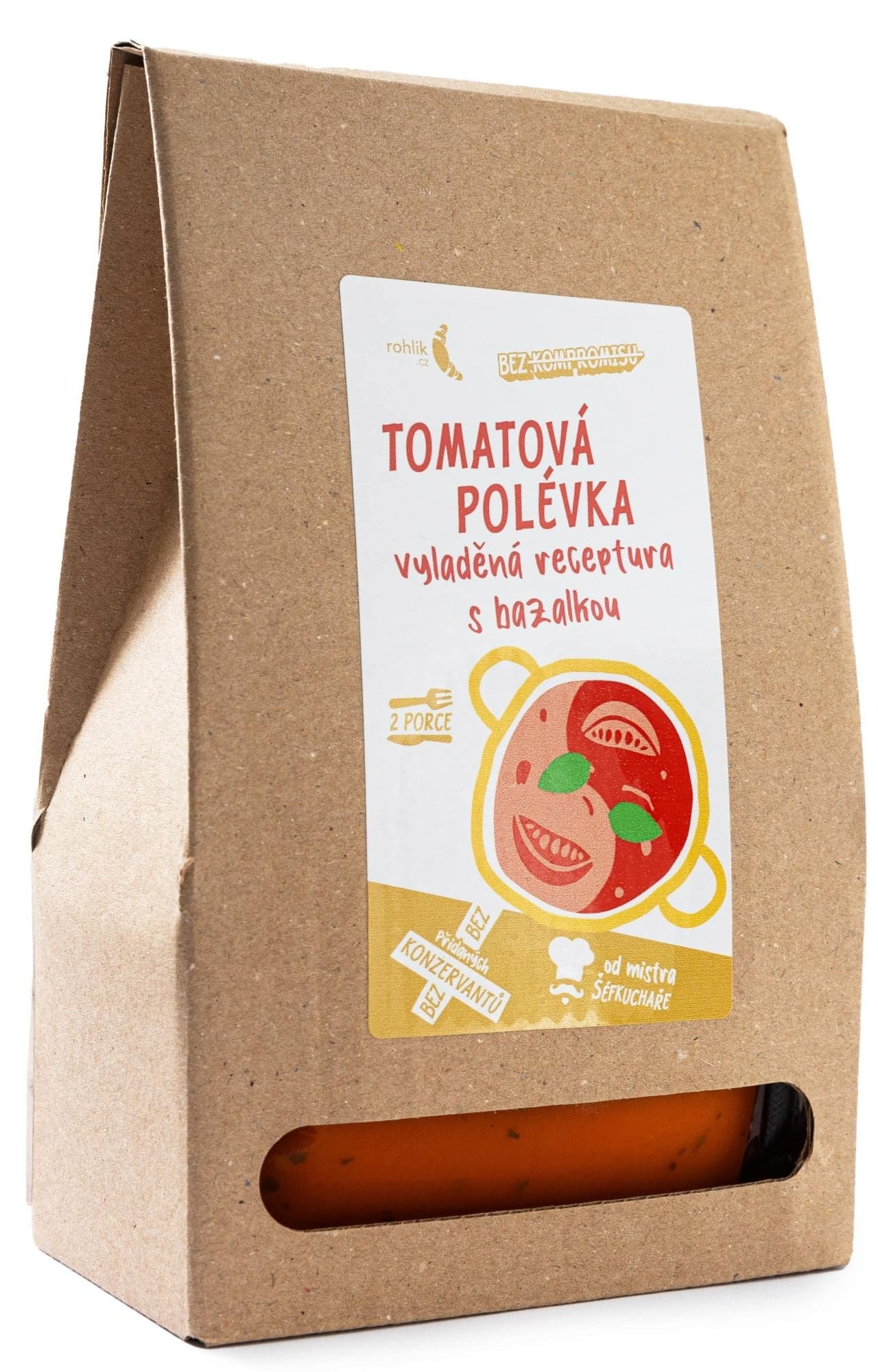 Tomatová polévka s bazalkou