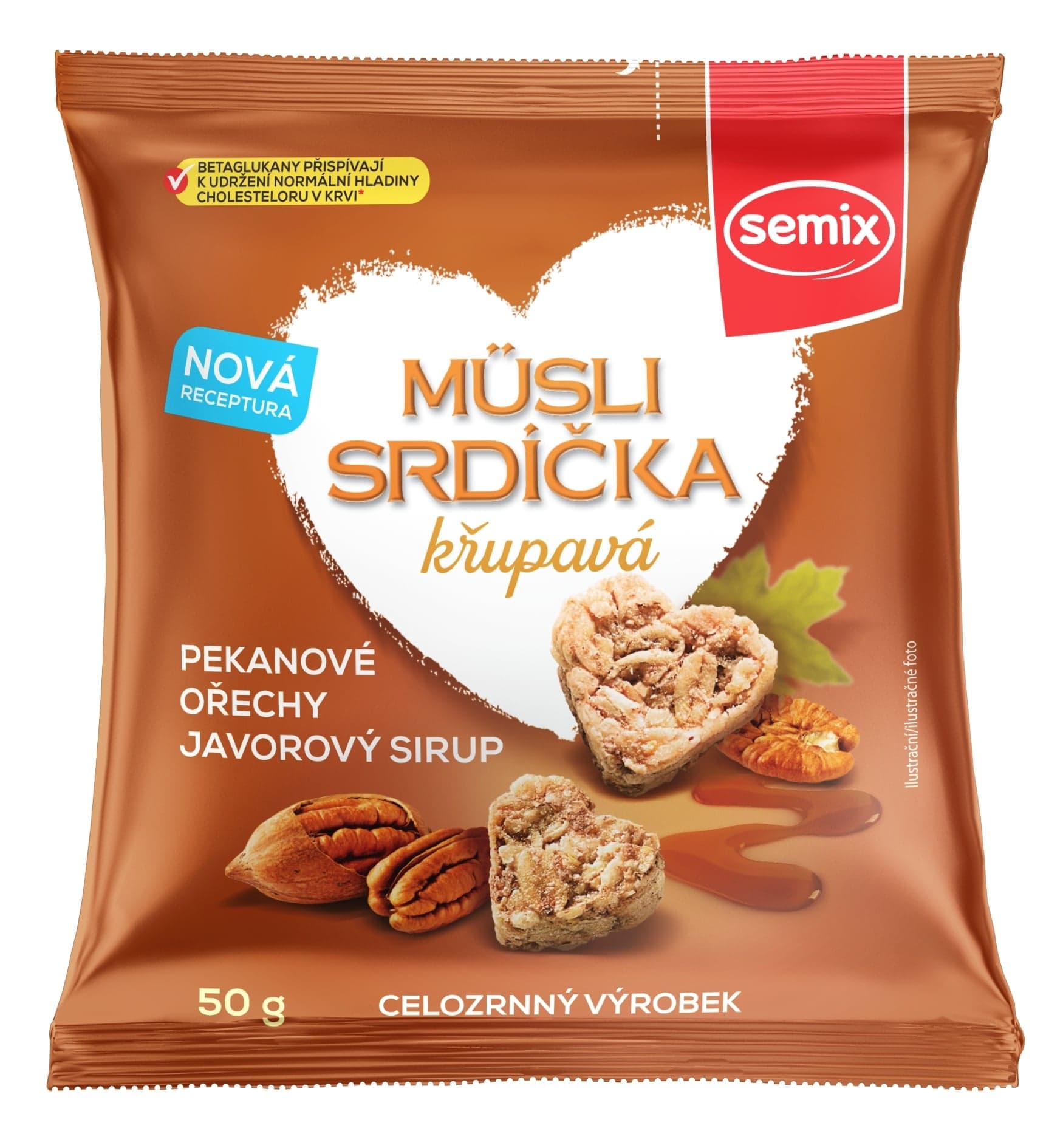 Semix Müsli srdíčka s pekanovými ořechy a javorovým sirupem
