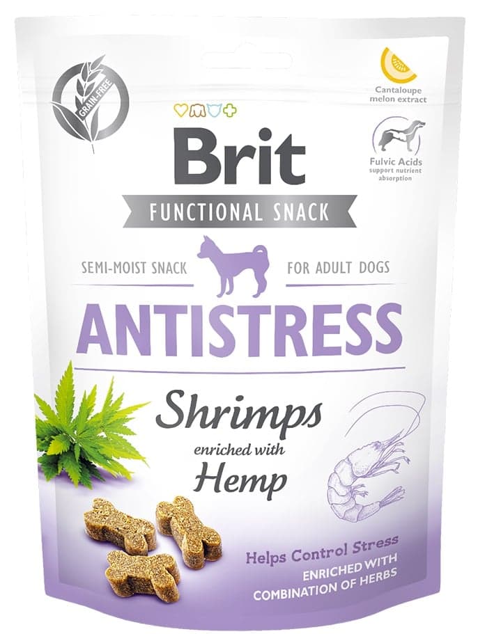 Brit Care Antistress Shrimps & Hemp pamlsky pro psy