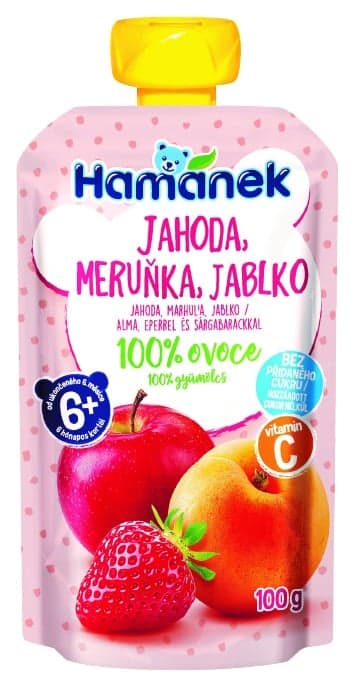 Hamánek Ovocná kapsička jahoda, meruňka a jablko