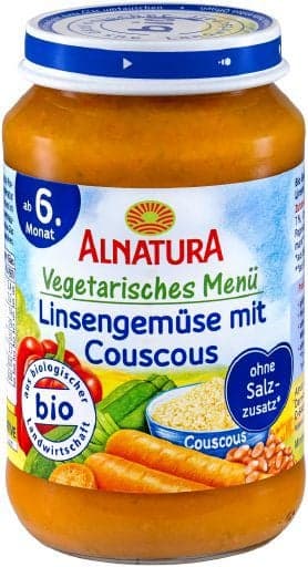 Alnatura BIO Příkrm se zeleninou, čočkou a kuskusem