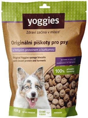 Yoggies Bezlepkové piškoty s hmyzím proteinem a kurkumou pro psy