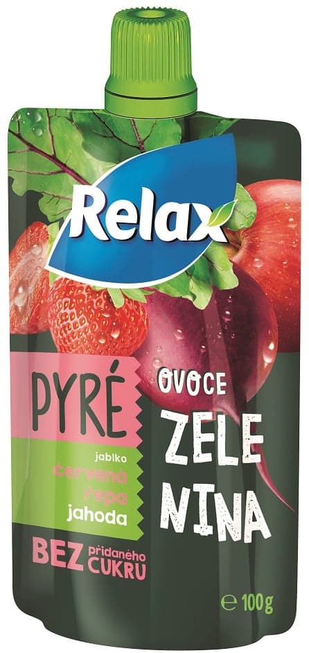Relax Pyré ovoce zelenina s jablkem, červenou řepou a jahodami