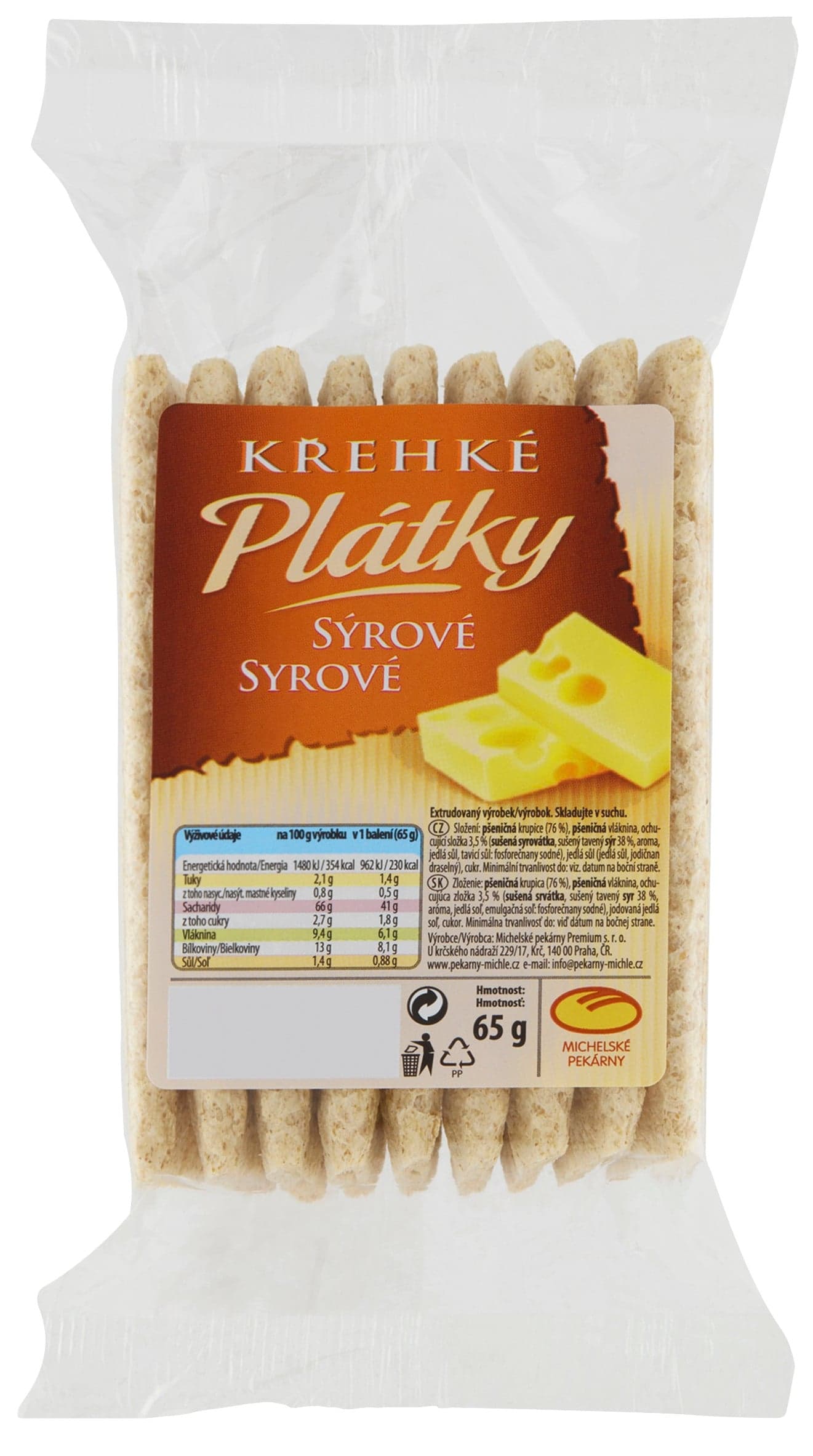 Křehké plátky sýrové