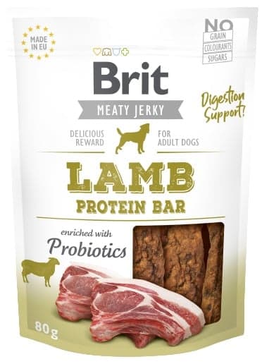 Brit Jerky Sušené proteinové tyčinky pro psy – jehněčí
