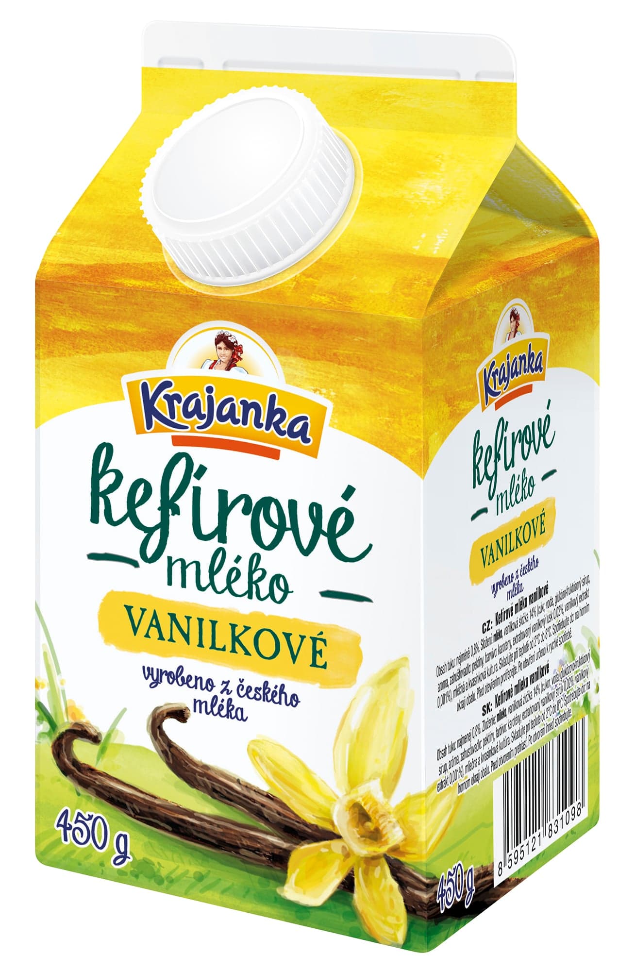 Krajanka Kefírové mléko vanilkové 0,8% 450 g